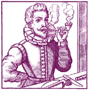 Man Smoking with Smoking Tools in Front of Him